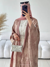 Foil Metallic Open Abaya Cardigan